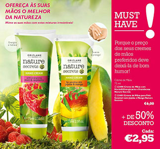 Creme de mãos Pure Nature by Oriflame