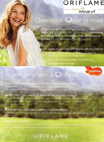 Campanha Optimus e Oriflame