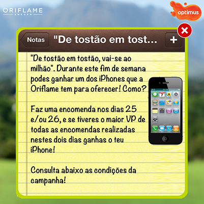 Queres ganhar um iPhone com a Oriflame?