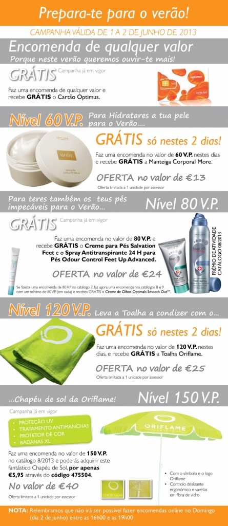 Campanha Oriflame: Prepara-te para o verão!