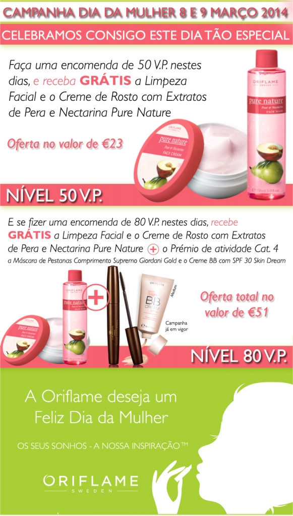 Campanha Oriflame Dia da Mulher Oriflame