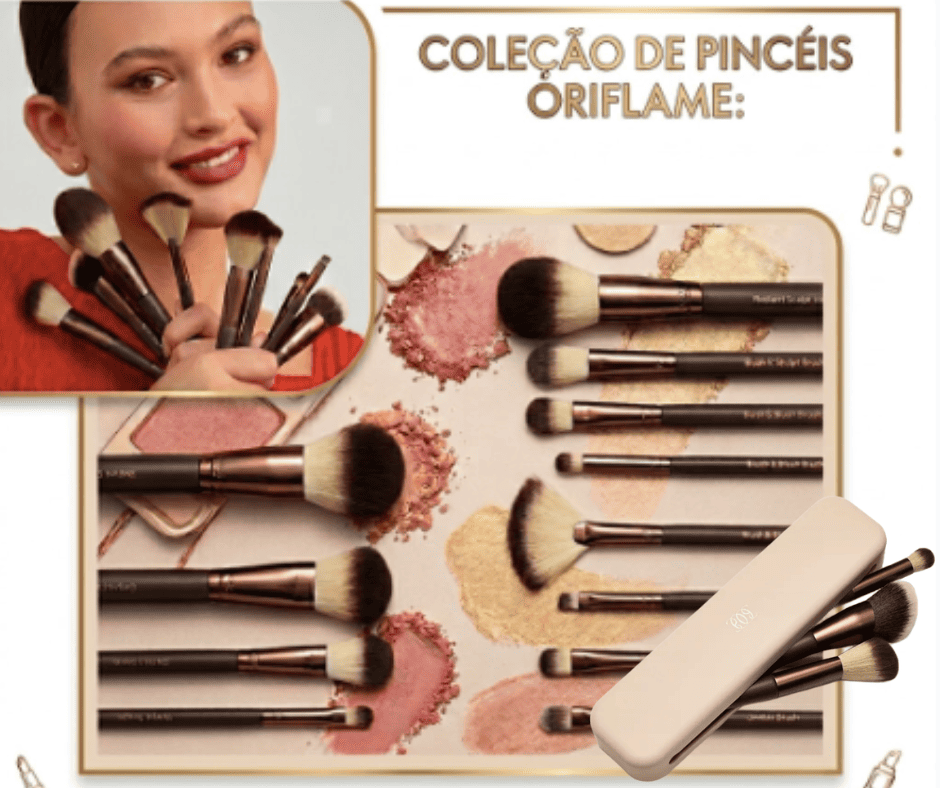 Conjuntos Pinceis e o estojo